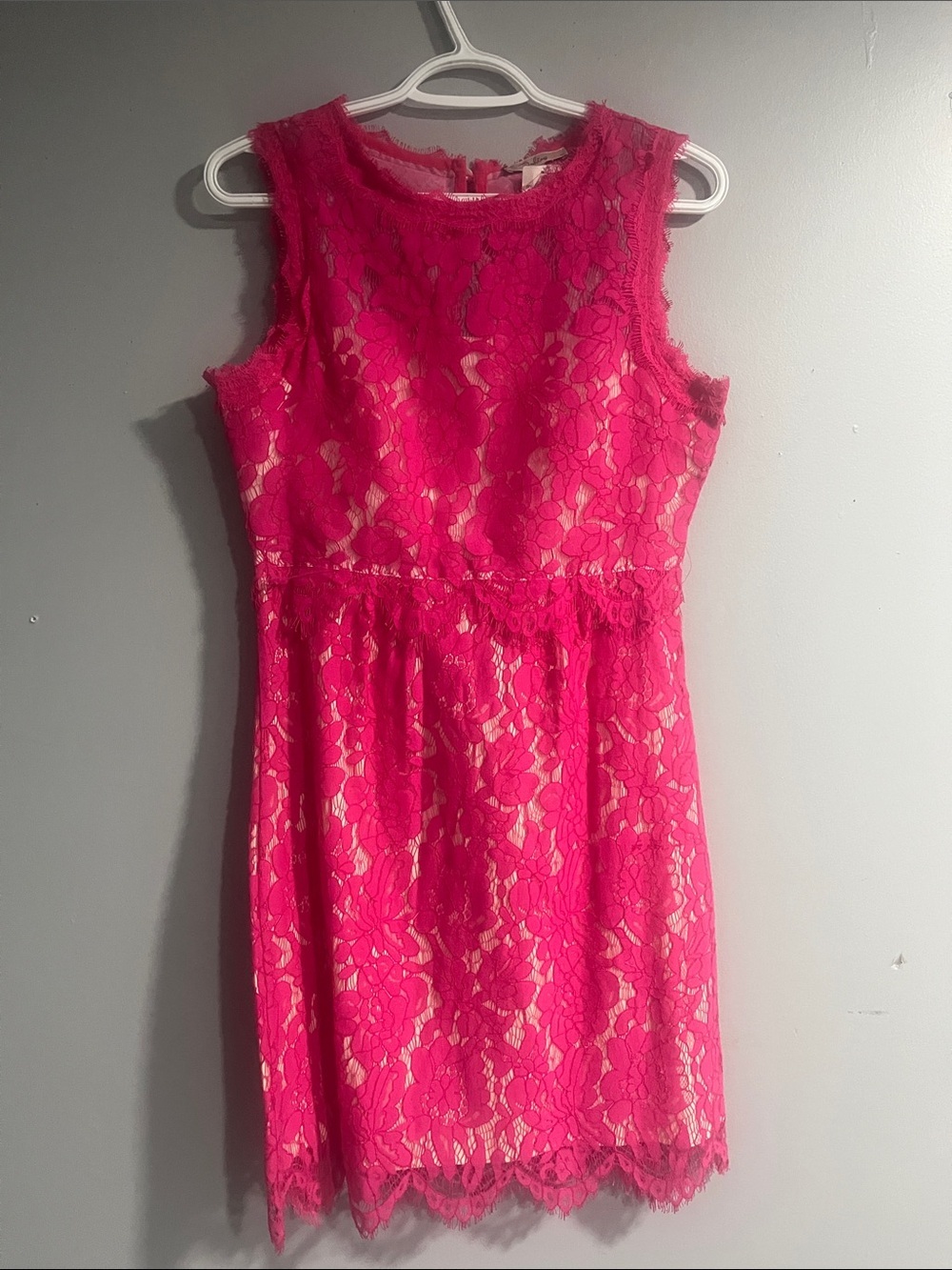 Darling Pink Lace Midi Dress Small